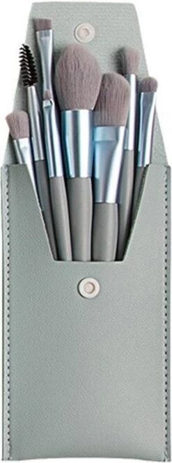 Merkloos ''OP=OP'' Make Up Kwasten Set - Make Up Organizer - Reis Set - Blauw - 8 Delig - Korte Kwasten - Professioneel - Make Up Kwasten Set Met Etui - Stijlvol - Leder - Eyeliner - Oogschaduw - Blusher - Poederkwast -Mooi Leven 446x1200 9