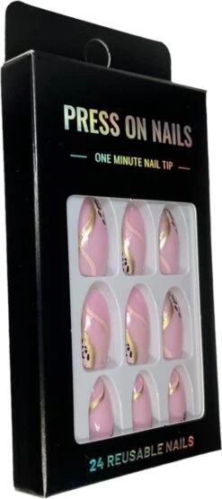 Merkloos Press On Nails - Nep Nagels - Roze Goud - Almond - Manicure - Plak Nagels - Kunstnagels Nailart - Zelfklevend -Mooi Leven 534x1200 3