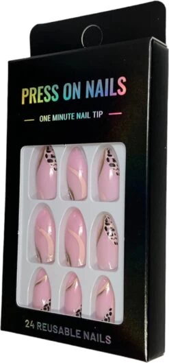 Merkloos Press On Nails - Nep Nagels - Roze Goud - Almond - Manicure - Plak Nagels - Kunstnagels Nailart - Zelfklevend -Mooi Leven 560x1200 6