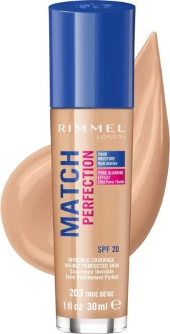 Rimmel London Match Perfection Foundation - 203 True Beige -Mooi Leven 611x1200