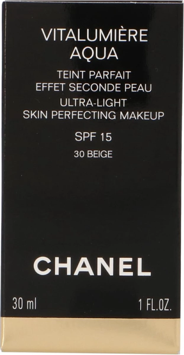 Chanel Vitalumiere Aqua Foundation - 30 Beige - SPF15 - 30 Ml 6 Chanel Vitalumiere Aqua Foundation - 30 Beige - SPF15 - 30 Ml - Afbeelding 4