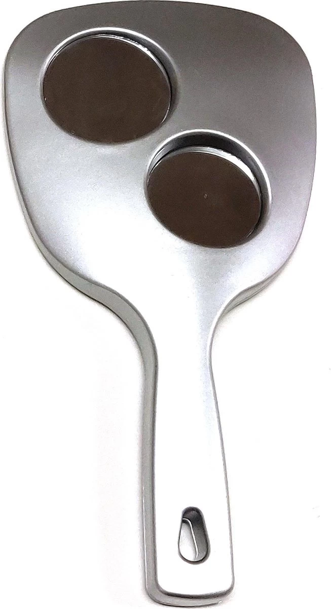 Handspiegel Trio - Spiegel Ø 13,5 Cm - 1X 3X & 5X Vergrotend - Zilver - Afmeting: 25 X 13,3 Cm. 5 Handspiegel Trio - Spiegel Ø 13,5 Cm - 1X 3X & 5X Vergrotend - Zilver - Afmeting: 25 X 13,3 Cm. - Afbeelding 3