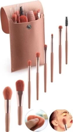 Saaf Make Up Kwasten - 8-Delige Set - Incl. Etui - Poederkwasten - Kabuki Kwast - Roze -Mooi Leven 665x1200 4