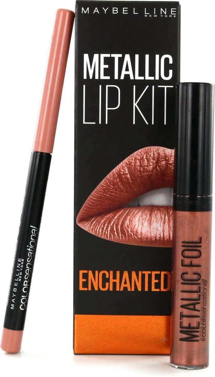 Maybelline Metallic Lipkit Enchanted - Lip Foil 110 Calypso & Lipliner 10 Nude Whisper 3 Maybelline Metallic Lipkit Enchanted - Lip Foil 110 Calypso & Lipliner 10 Nude Whisper