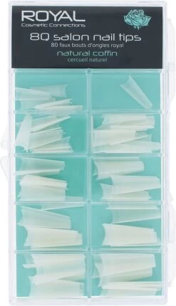 Royal 80 Salon Nail Tips - Natural Coffin