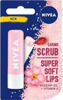 NIVEA Lipscrub & Lipverzorging In 1 Stick 4,8g - Super Zachte Lippen Met Wilde Roos En Vitamine E