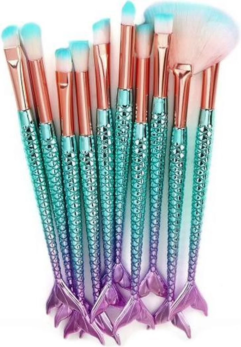 10-delige Make-up Kwasten/Brush Set | Mermaid / Zeemeermin | Fashion Favorite 3 10-delige Make-up Kwasten/Brush Set | Mermaid / Zeemeermin | Fashion Favorite