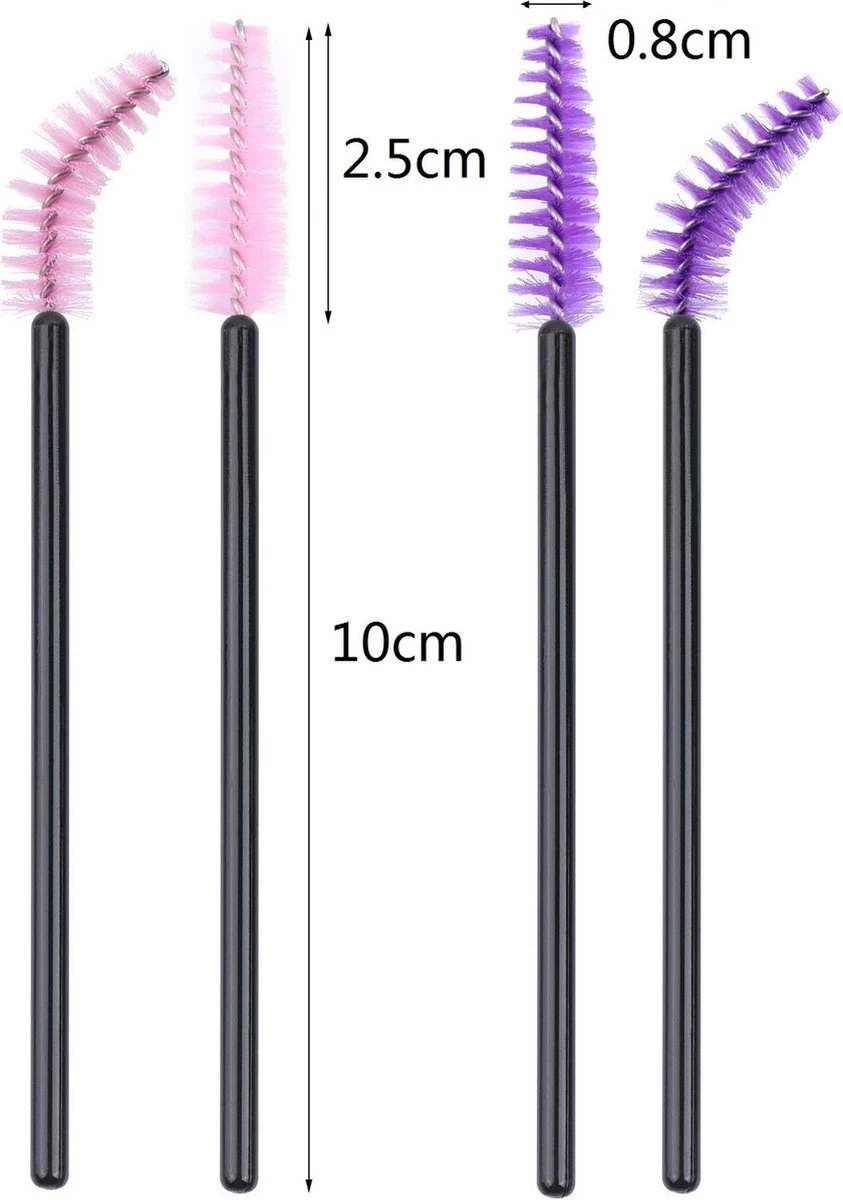 Vardaan Wegwerp Wimper & Wenkbrauw Borstels - Mascara Borsteltjes - Paarse & Roze Borsteltjes Voor Makeup - Mascara Borstel - 50 Stuks 6 Vardaan Wegwerp Wimper & Wenkbrauw Borstels - Mascara Borsteltjes - Paarse & Roze Borsteltjes Voor Makeup - Mascara Borstel - 50 Stuks - Afbeelding 4