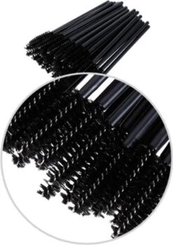 Merkloos Wimperborstel 50 Stuks Voor Wimper Extensions - Make-up - Mascara - Wimper Borsteltjes - Wenkbrauw Borsteltje - Oog Borstel - Zwart -Mooi Leven 845x1200