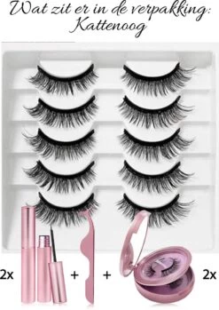 Merkloos Magnetische Wimpers - Katten Oog - Magnetische Nep Wimpers Met 2 Magnetic Eyeliners En Applicator - Valse Wimpers - Magnetic Lashes - Magnetische Wimpers Set -Mooi Leven 850x1200