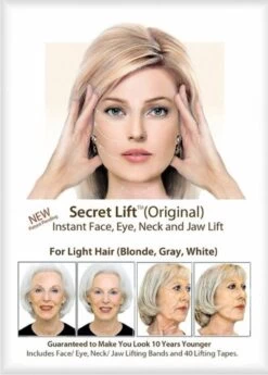 Face Lift Tape - Licht Haar - Facelift Zonder Chirurgie - Instant Eyes, Face And Neck Lift - Blond/wit/licht Haar - 40 Stuks - Transparent -Mooi Leven 858x1200