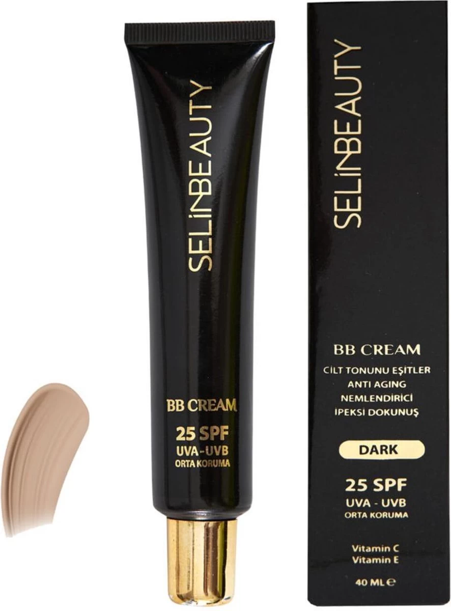 Selin Beauty BB Cream Dark SPF 25, Hydrateert, Egaliseert En Corrigeert, Vermindert Roodheid, Geeft Een Gelijkmatige Teint, Geeft Je Huid Direct Een Boost. 3 Selin Beauty BB Cream Dark SPF 25, Hydrateert, Egaliseert En Corrigeert, Vermindert Roodheid, Geeft Een Gelijkmatige Teint, Geeft Je Huid Direct Een Boost.