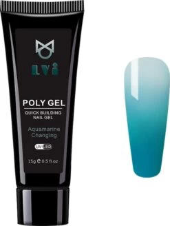 Elvi Polygel Starterskit -Complete Set Inc. USB UV/Led Mini Lamp-6x15g Polygel Kleuren Blauw - Nagelverlenging Polyacryl UV Nagellak-Quick Extension Temperature Color Changing Gel Blue Green -Mooi Leven 905x1200 3