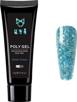 Elvi Polygel Starterskit -Complete Set Inc. USB UV/Led Mini Lamp-6x15g Polygel Kleuren Blauw - Nagelverlenging Polyacryl UV Nagellak-Quick Extension Temperature Color Changing Gel Blue Green -Mooi Leven 907x1200 2