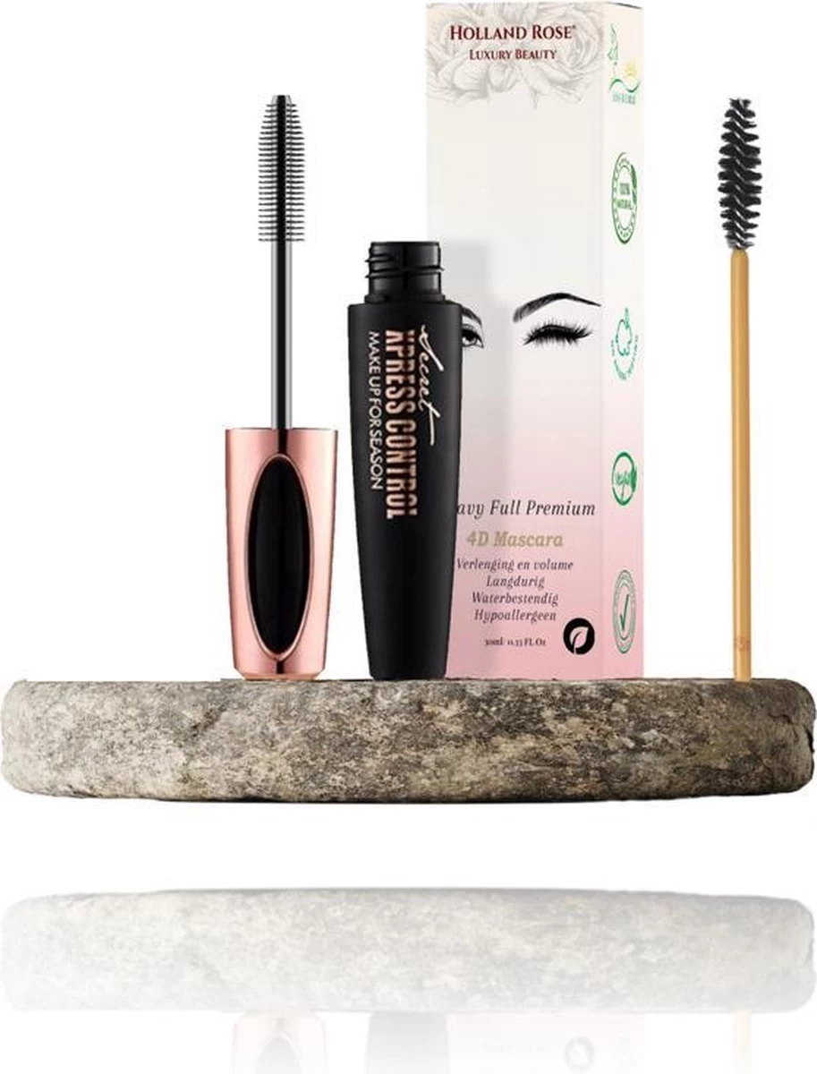 Holland Rose® Luxury Beauty - 4D Fiber Waterproof Mascara - False Lash Effect - Zwart - Lange En Volle Wimpers 3 Holland Rose® Luxury Beauty - 4D Fiber Waterproof Mascara - False Lash Effect - Zwart - Lange En Volle Wimpers