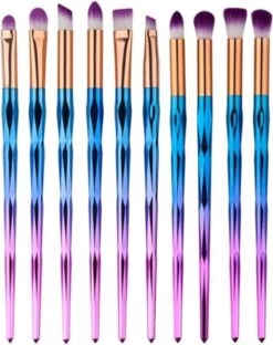 10-delige Oog Make-up Kwasten/Brush Set | Rainbow / Regenboog | Fashion Favorite