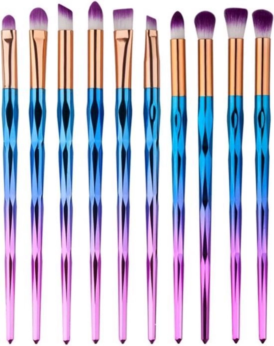 10-delige Oog Make-up Kwasten/Brush Set | Rainbow / Regenboog | Fashion Favorite 3 10-delige Oog Make-up Kwasten/Brush Set | Rainbow / Regenboog | Fashion Favorite