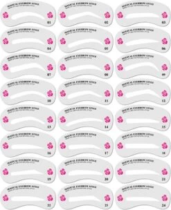 Merkloos Wenkbrauw Stencil / Wenkbrauw Sjabloon Voor Wenkbrauw Stempel - 24 Verschillende Sjablonen - Wenkbrauw Poeder En Wenkbrauwverf - Brow Stamp - Wenkbrauw Vormen - Make Up Set - Make Up Kwasten Set - Cadeau Voor Haar - Wenkbrauwsjablonen -Mooi Leven 976x1200 4