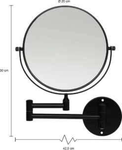 LYVION Make-up Spiegel - Scheerspiegel - Vergrootspiegel - 2 Spiegels - Voor Aan De Wand - Uitklapbaar - Verstelbaar - Cosmeticaspiegel - Dubbelzijdig - RVS - Zwart -Mooi Leven 976x1200 6