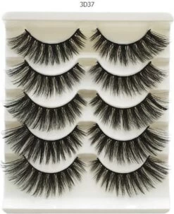 Without Lemons 3D Wimpers 3D37 - 5 Paar - Natuurlijke Kunst Wimpers - Nep Wimpers - Valse Wimpers - Zwart - Wimper Extension - Stijlvol - Fake Eyelashes - Natuurlijk - Stijvol - Make Up - 15cm