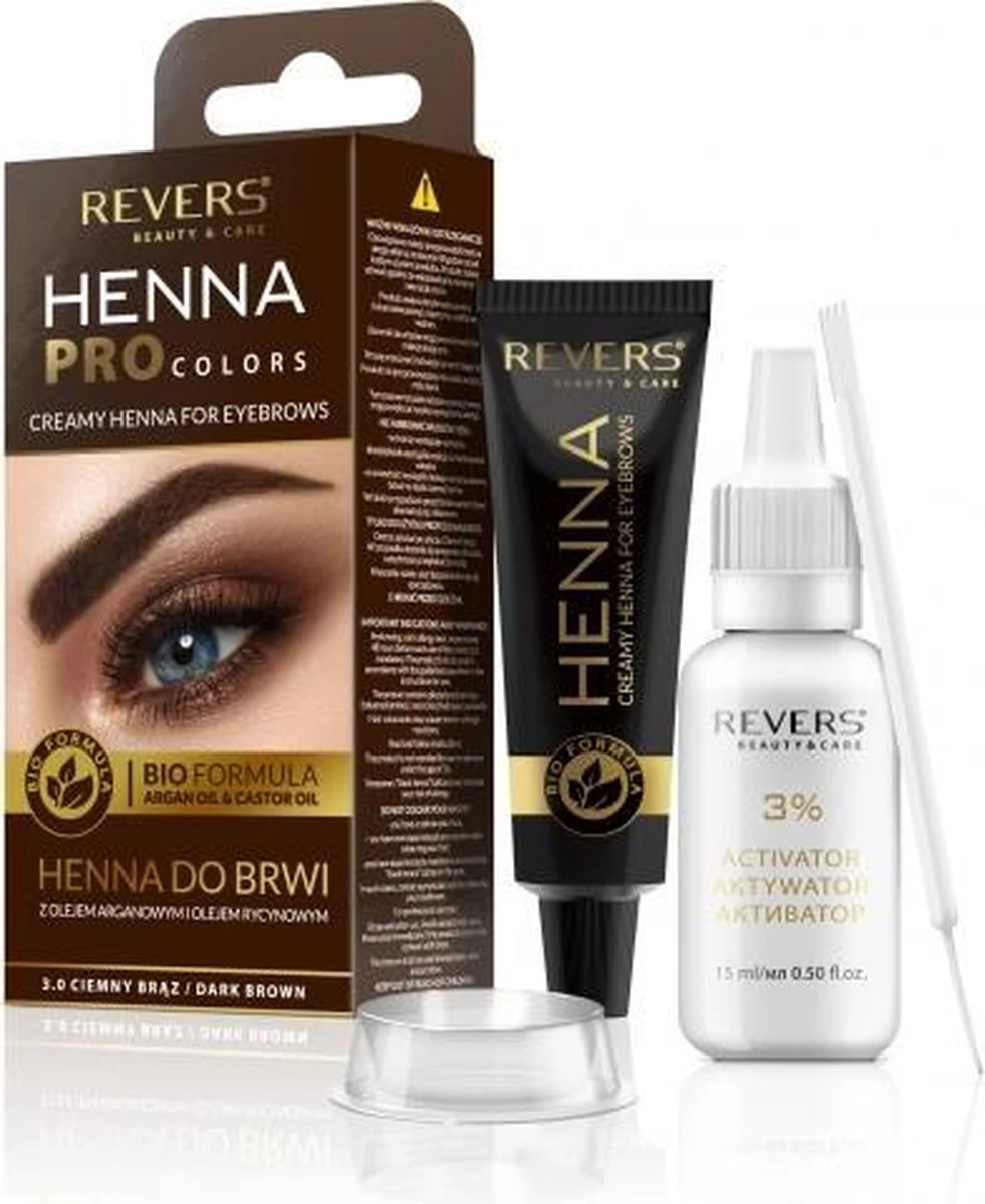 REVERS® Eyebrow Henna Pro Colours Dark Brown 15ml.+15ml. 3 REVERS® Eyebrow Henna Pro Colours Dark Brown 15ml.+15ml.