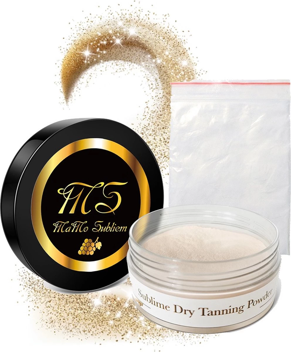 MaMo Subliem - Sublime Dry Tanning Powder - Medium - Baking Powder - Finishing Powder - Met Optie Shimmer - Tanning - Poeder - Spraytan - Glow - Grapes - Visagisten - Finishing Powder - Selftanning Powder - Na Zonnebrand Creme - Foundation - Make-up 5 MaMo Subliem - Sublime Dry Tanning Powder - Medium - Baking Powder - Finishing Powder - Met Optie Shimmer - Tanning - Poeder - Spraytan - Glow - Grapes - Visagisten - Finishing Powder - Selftanning Powder - Na Zonnebrand Creme - Foundation - Make-up - Afbeelding 3